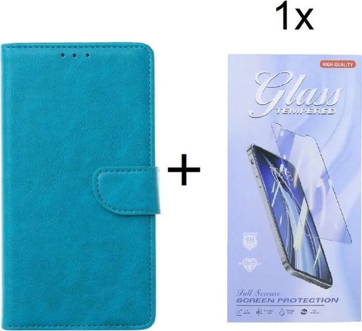 Nokia 5.3 Hoesjes – Bookcase Portemonneehoes – Magneetsluiting – Inclusief Screenprotector – Turquoise-Ilumina Benelux