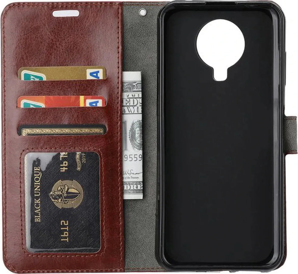 Nokia 5.3 Hoesjes – Bookcase Portemonnee – Pasjeshouder – 2x Screenprotector – Bruin-Ilumina Benelux