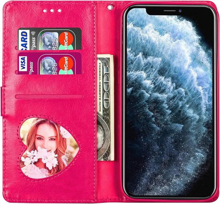 iPhone 12/12 Pro Hoesjes – Glitter Portemonnee Case – Rits & Koord – Pasjeshouder – Roze-Ilumina Benelux