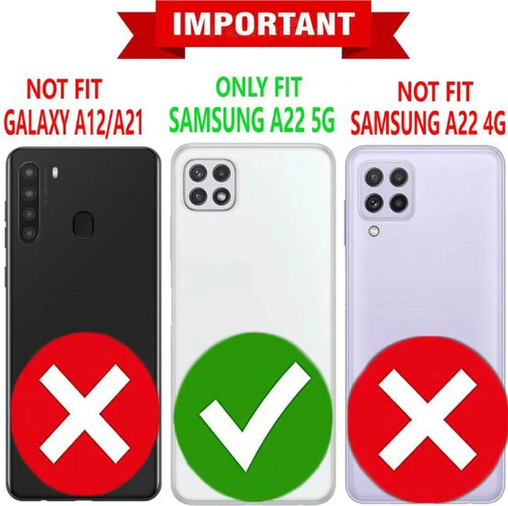 Samsung Galaxy A22 5G Hoesjes – Portemonnee Hoes – Pasjeshouder – 3x Gehard Glas Screenprotector – Paars-Ilumina Benelux