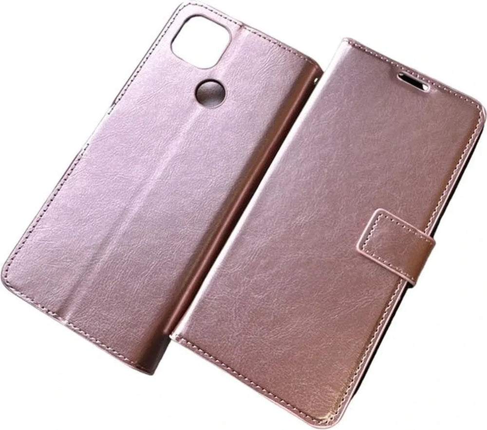 Motorola Moto G 5G Hoesjes – Bookcase Portemonnee Hoes – Pasjeshouder – Magneetsluiting – Roségoud-Ilumina Benelux