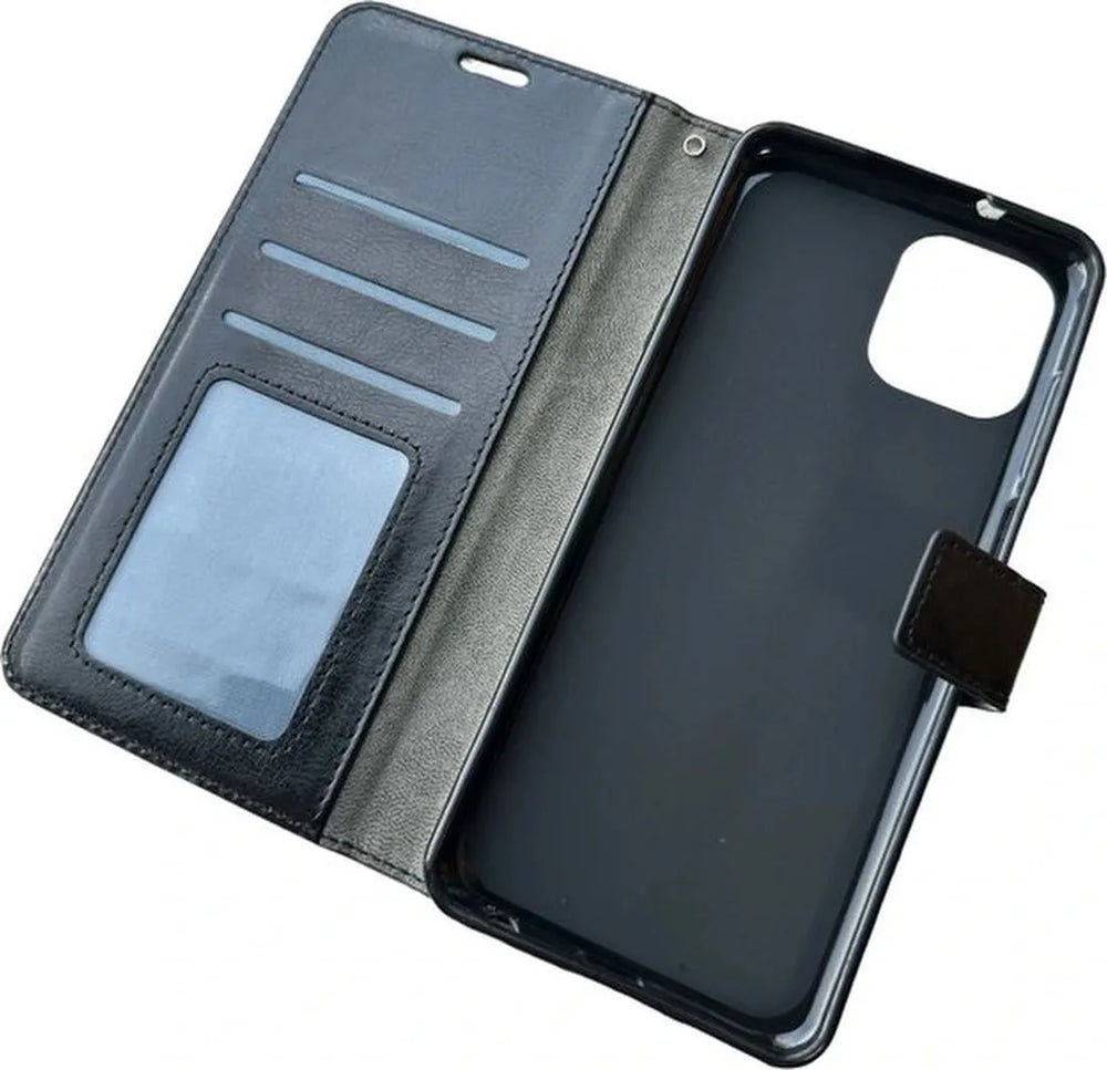 Motorola Edge 20 Lite Hoesjes – Bookcase Portemonnee – Pasjeshouder – 2x Screenprotector – Zwart-Ilumina Benelux