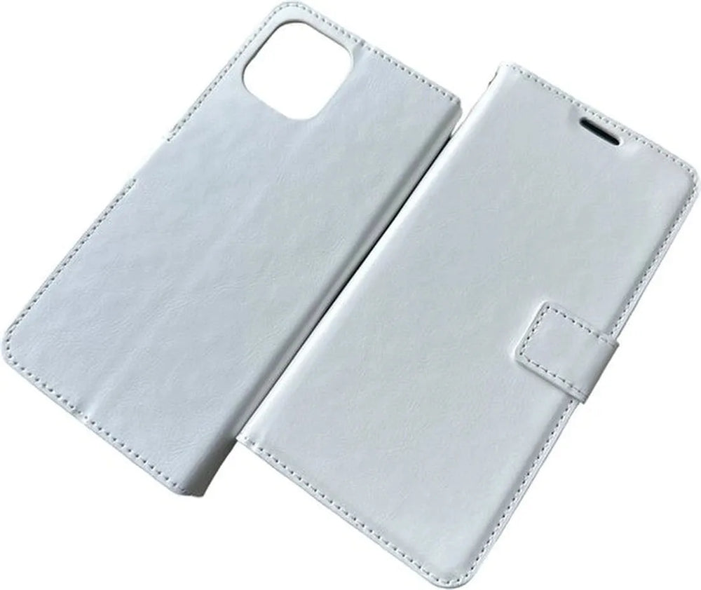 Motorola Edge 20 Lite Hoesjes – Bookcase Portemonnee – Magneetsluiting – Inclusief Screenprotector – Wit-Ilumina Benelux