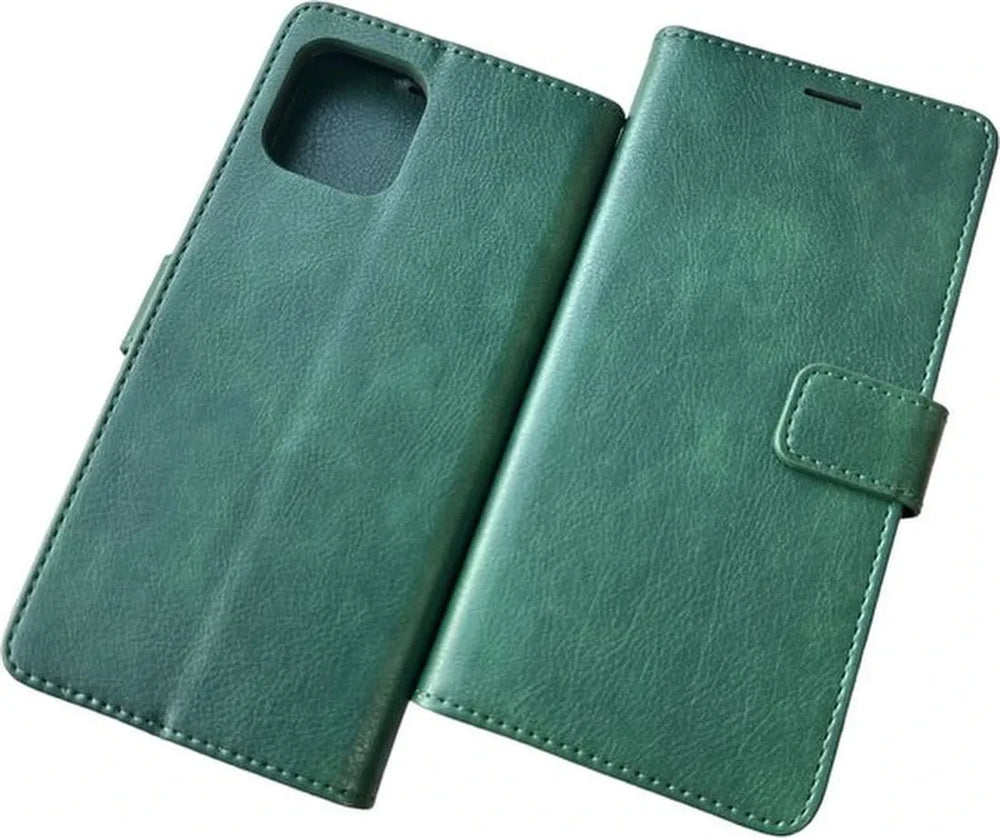 Motorola Edge 20 Lite Hoesjes – Bookcase Portemonnee – Magneetsluiting – 2x Screenprotector – Groen-Ilumina Benelux