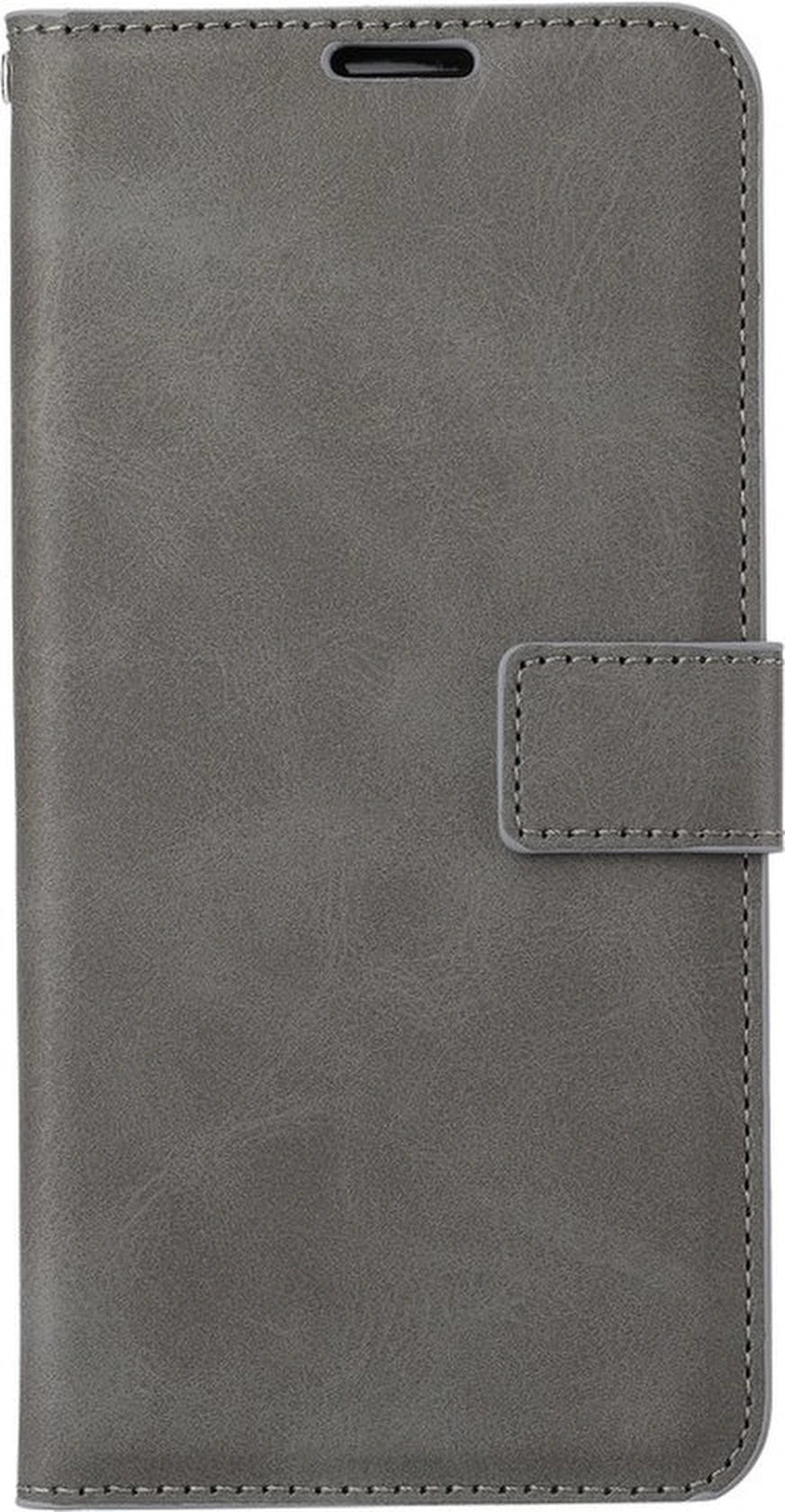 Bookcase Geschikt voor: Motorola Moto E20 / E30 / E40 - Grijs - Portemonnee hoesje met 3x Screenprotector