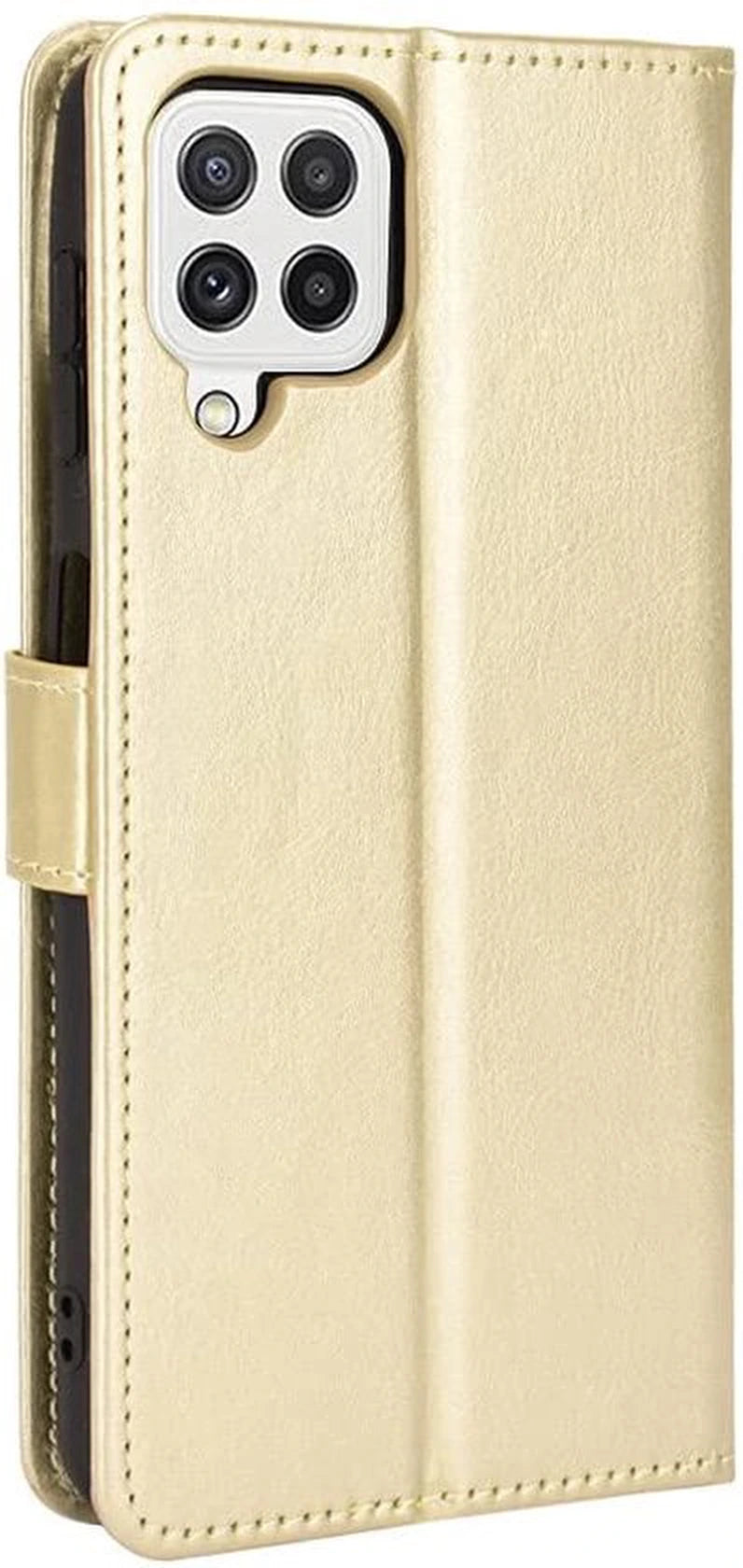 Samsung Galaxy A22 4G Hoesjes – Bookcase Portemonnee Hoes – Pasjeshouder – Magneetsluiting – Goud