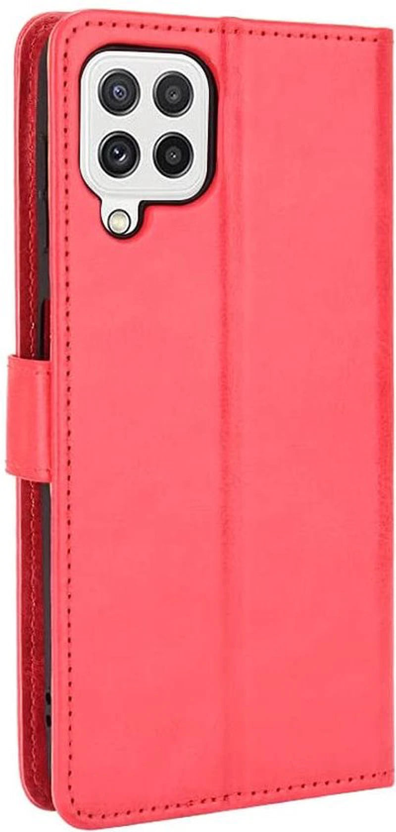 Samsung Galaxy A22 4G Hoesjes – Portemonnee Hoes – Pasjeshouder – 2x Gehard Glas Screenprotector – Rood