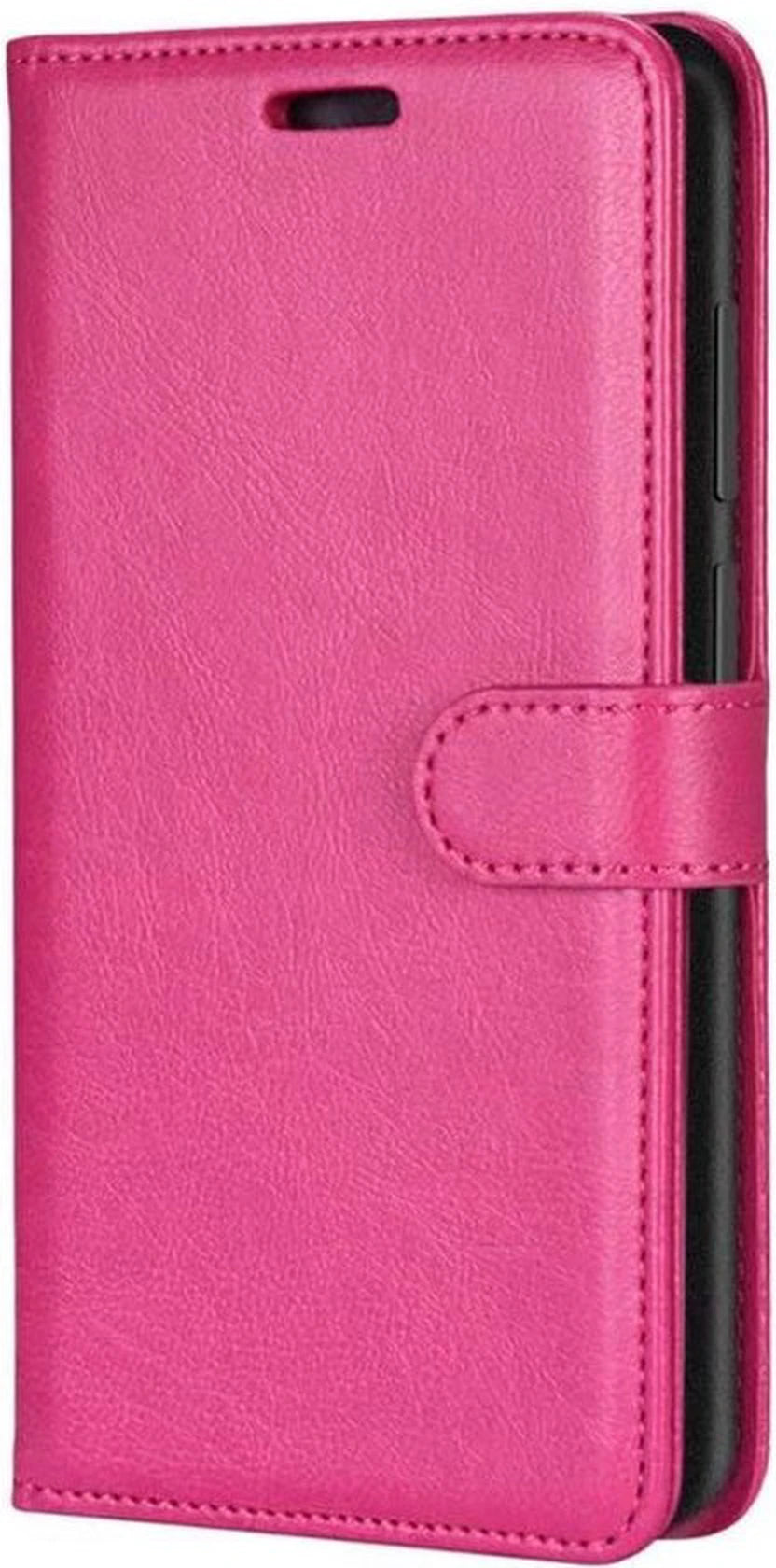 Samsung Galaxy A22 4G Hoesjes – Portemonnee Bookcase – Magneetsluiting – 3x Gehard Glas Screenprotector – Roze