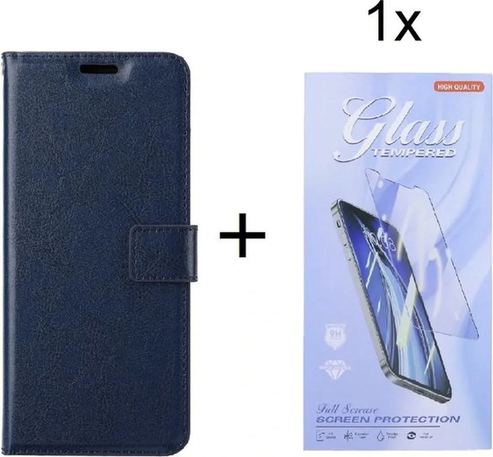 Nokia XR20 5G Hoesjes – Bookcase Portemonnee – Magneetsluiting – Inclusief Screenprotector – Blauw-Ilumina Benelux