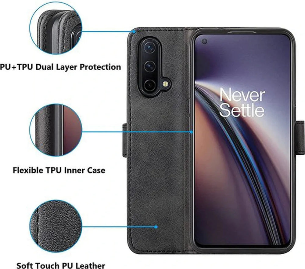 OnePlus Nord CE 5G Hoesjes – Portemonnee Bookcase – Magneetsluiting – Inclusief Screenprotector – Groen-Ilumina Benelux