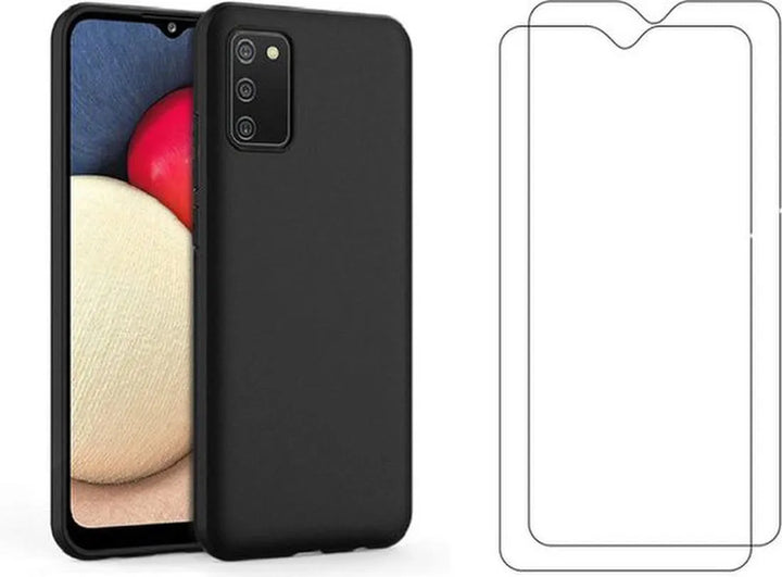 Samsung Galaxy A03s Hoesjes – Siliconen Backcover – Soft Touch – Zwart – Inclusief 2x Screenprotector-Ilumina Benelux