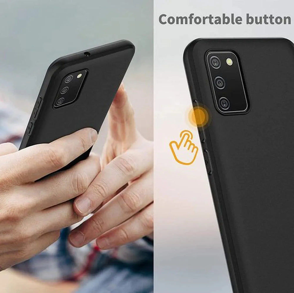 Samsung Galaxy A03s Hoesjes – Siliconen Backcover – Soft Touch – Zwart + 3x Screenprotector – Gehard Glas – Anti Kras – Transparant-Ilumina Benelux