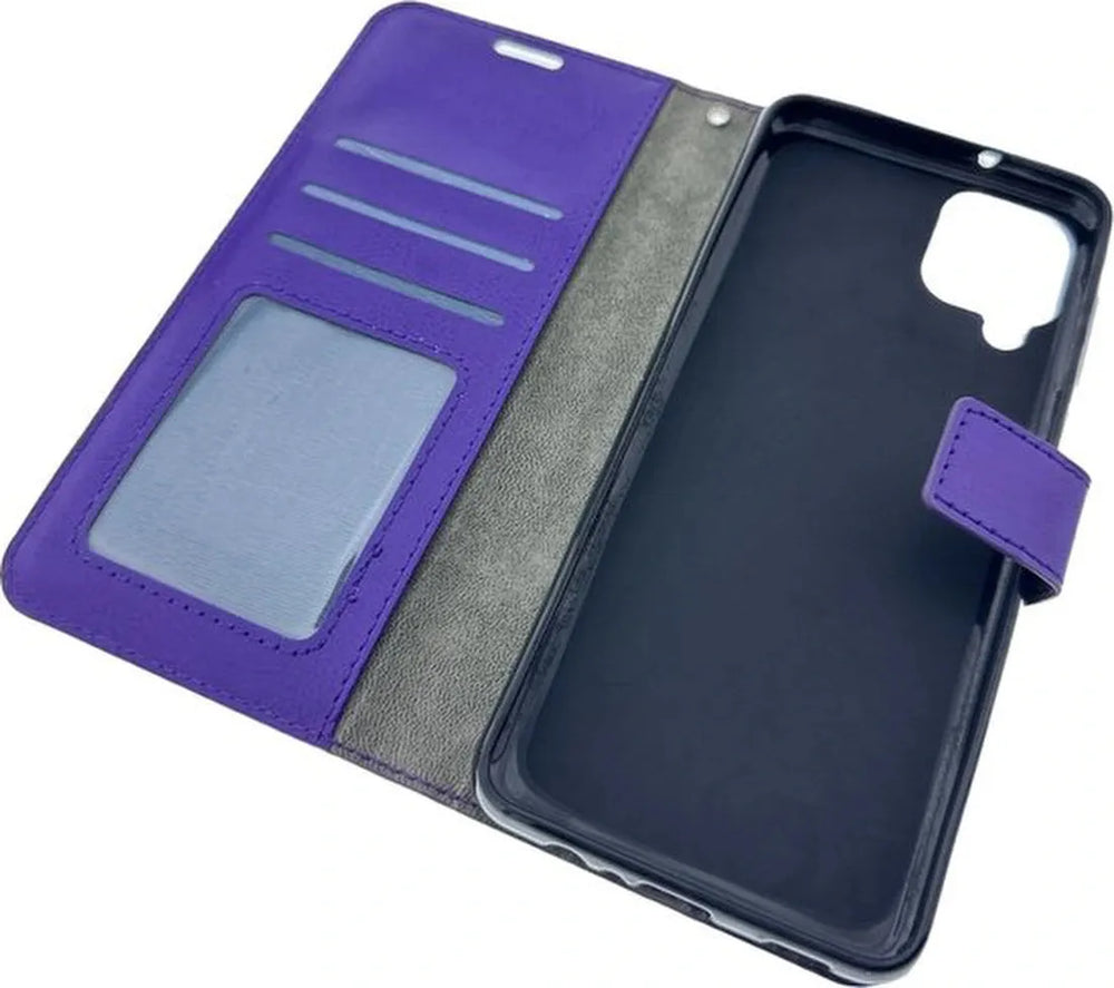 Samsung Galaxy A42 5G Hoesjes – Portemonnee Bookcase – Pasjeshouder – Magneetsluiting – Paars-Ilumina Benelux