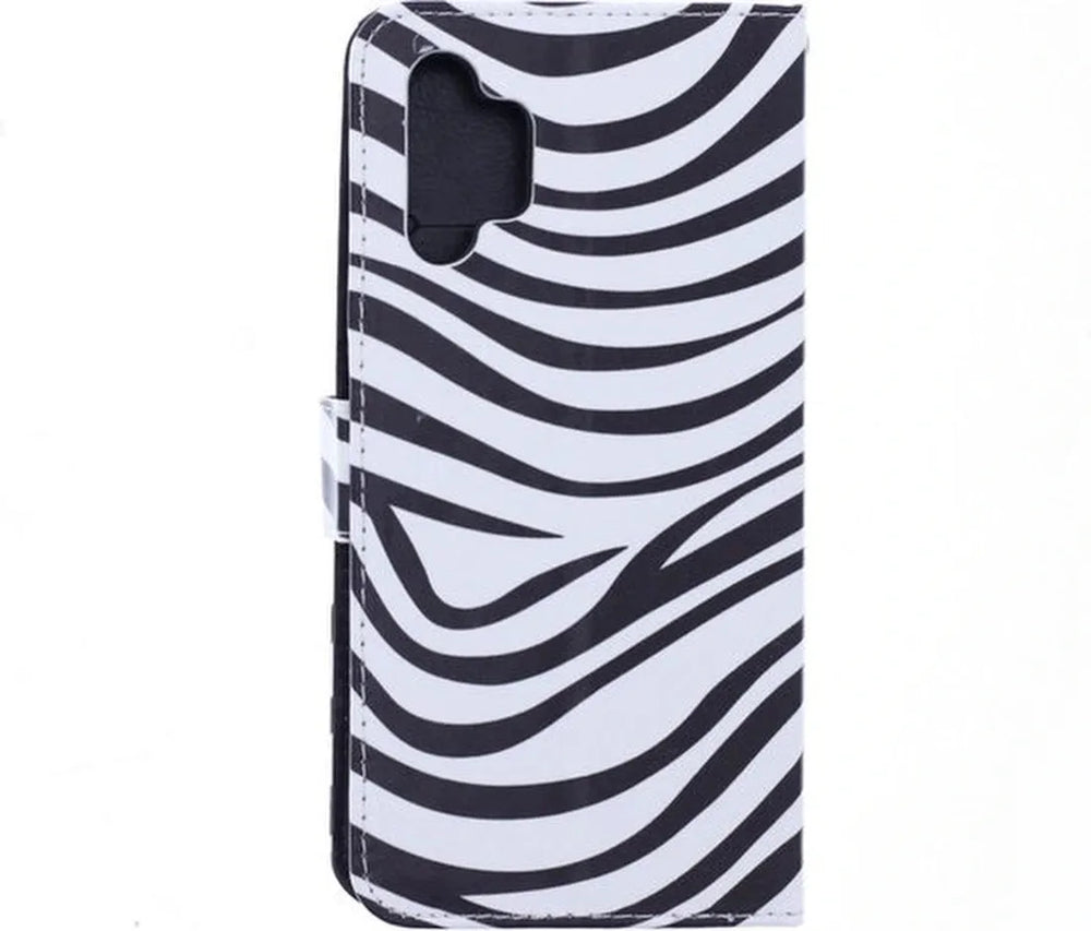 Samsung Galaxy A32 5G Hoesjes – Portemonnee Bookcase – Pasjeshouder – Magneetsluiting – Zebra Print-Ilumina Benelux