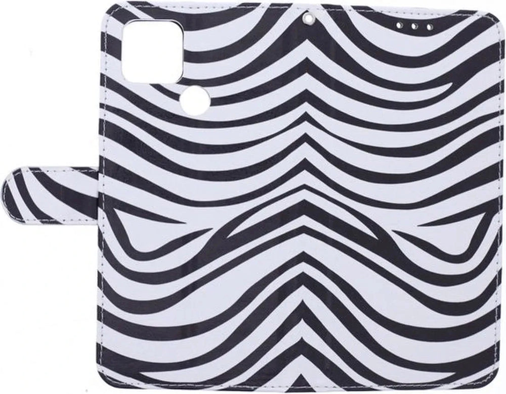 Oppo A15 Hoesjes – Portemonnee Hoes – Pasjeshouder – Zebra Print-Ilumina Benelux