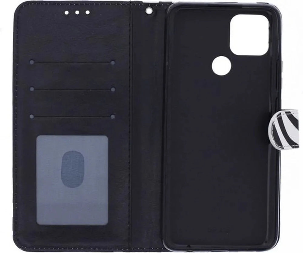 Oppo A15 Hoesjes – Portemonnee Hoes – Pasjeshouder – Zebra Print-Ilumina Benelux