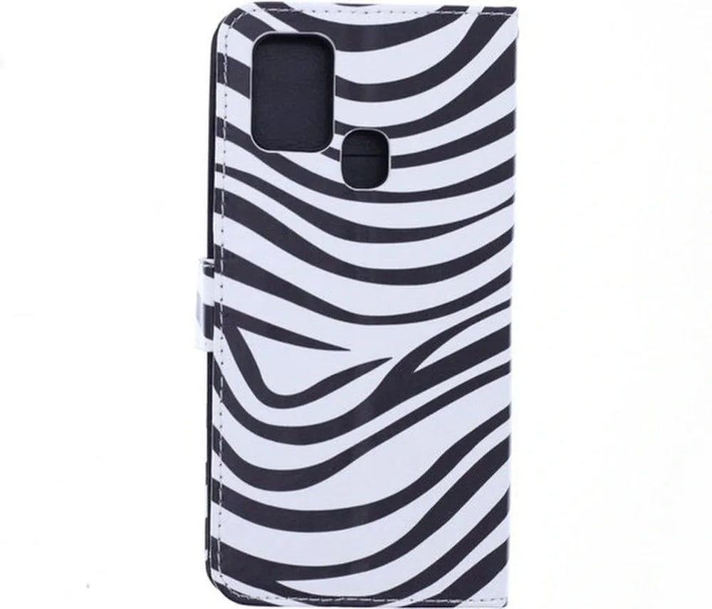 Oppo A53/A53s Hoesjes – Bookcase Portemonnee Hoes – Zebra Print – Pasjeshouder-Ilumina Benelux