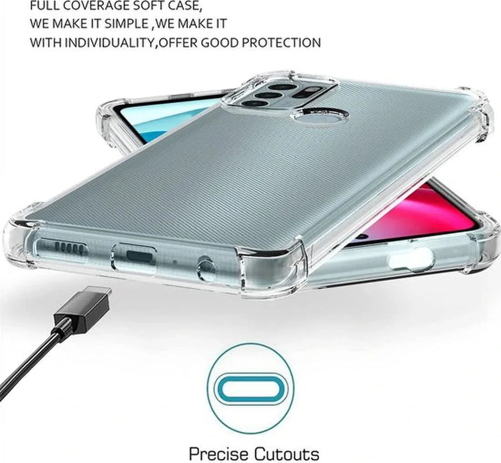 Motorola Moto G60s Hoesjes – Siliconen Backcover – Schokbestendig Anti-Shock – Transparant + Screenprotector-Ilumina Benelux