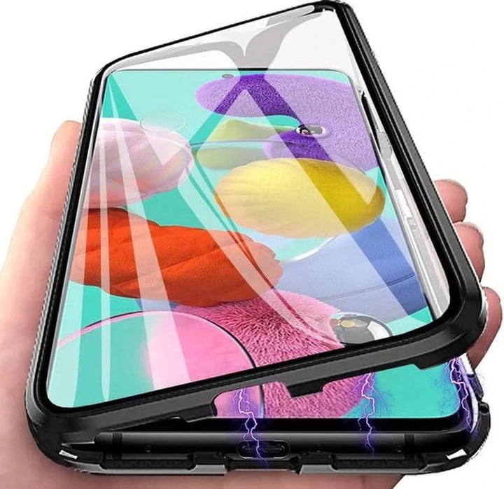 Samsung Galaxy A22 Hoesjes – Magnetische Bookcase – Volledige Bescherming – Screenprotector Voor & Achter – Zwart-Ilumina Benelux