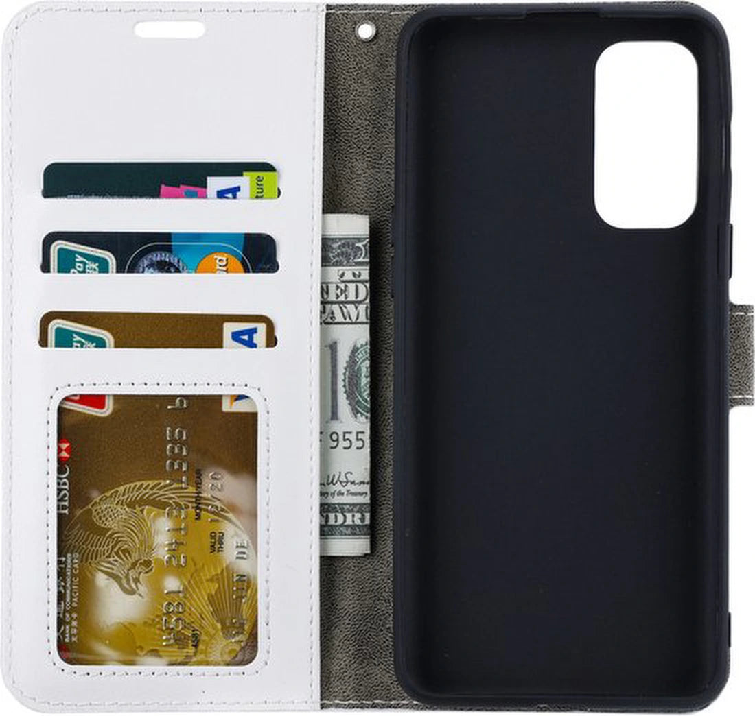 Samsung Galaxy A33 5G Hoesjes – Bookcase Portemonnee Hoes – Pasjeshouder – Magneetsluiting – Wit