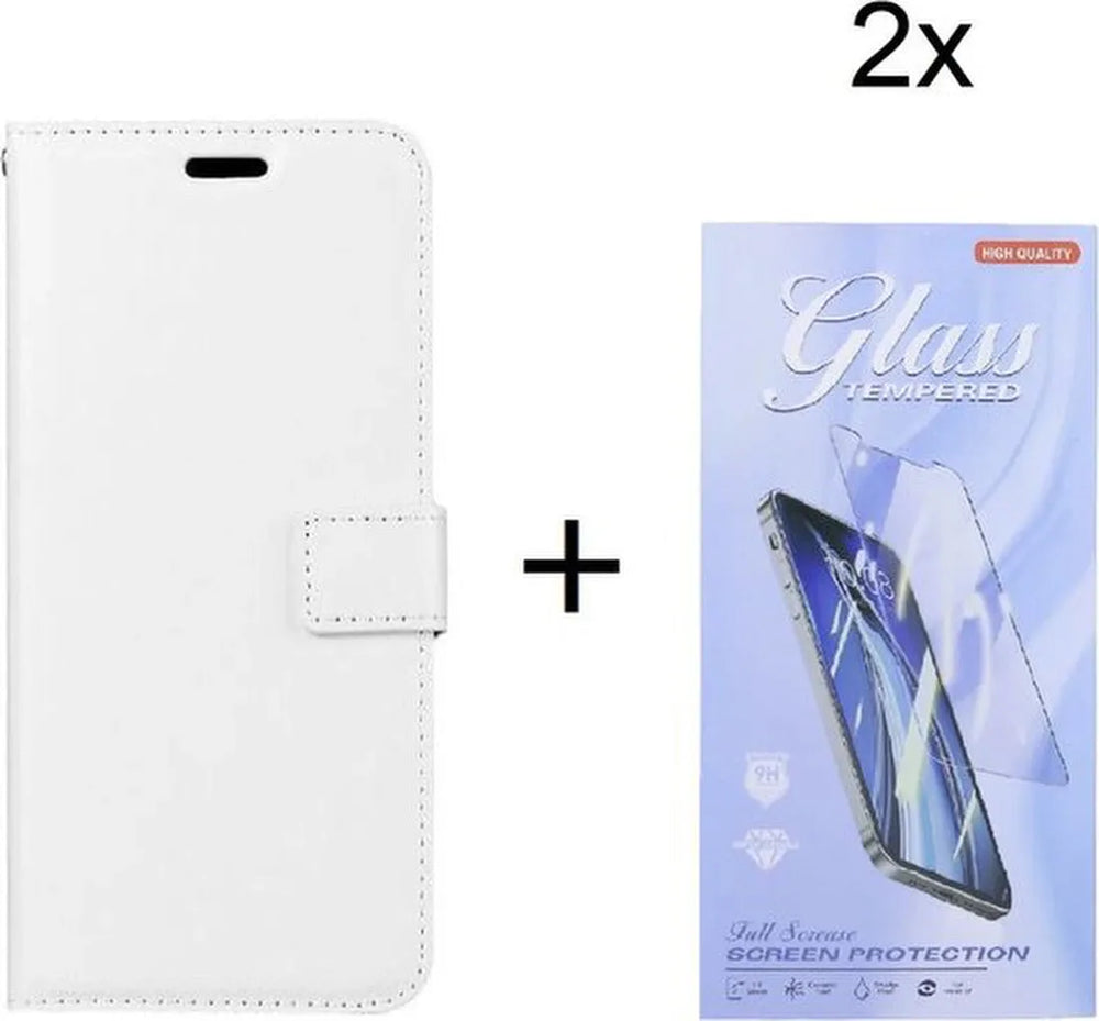 Xiaomi 12 Pro Hoesjes – Portemonnee Hoes – Pasjeshouder – Inclusief 2x Screenprotector – Wit-Ilumina Benelux