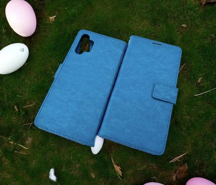 Samsung Galaxy A13 4G Hoesjes – Portemonnee Bookcase – Pasjeshouder – 3x Gehard Glas Screenprotector – Turquoise-Ilumina Benelux