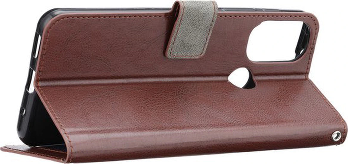 Motorola Moto G31 / G41 Hoesjes – Bookcase Portemonnee Hoes – Pasjeshouder – 3x Screenprotector – Bruin