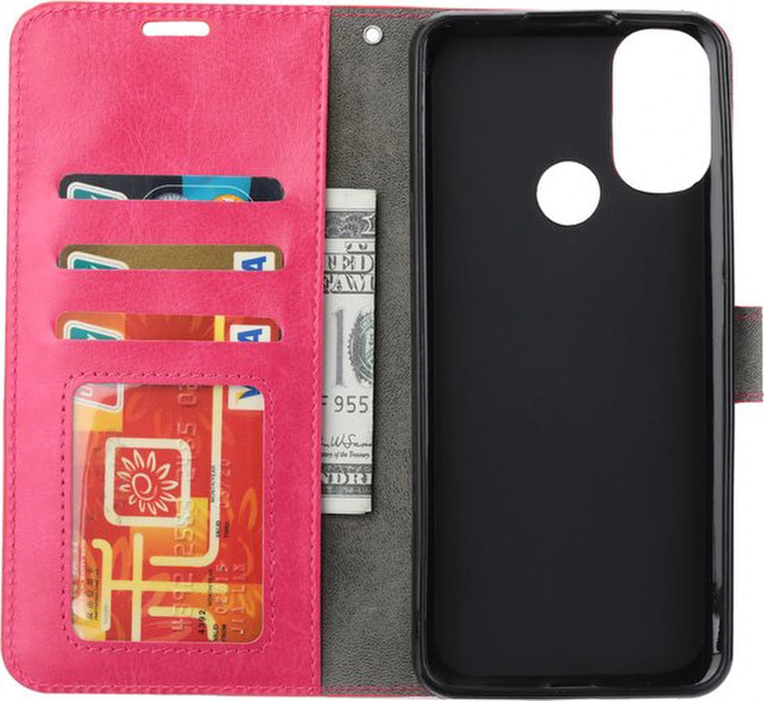 Motorola Moto G31 / G41 Hoesjes – Portemonnee Hoes – Pasjeshouder – Magneetsluiting – Roze