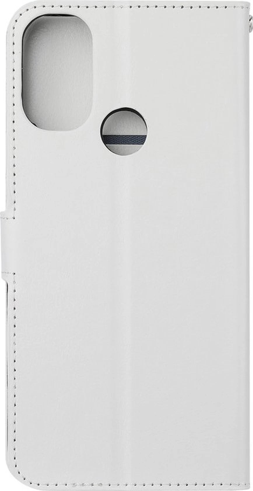 Motorola Moto G31/G41 Hoesjes – Portemonnee Hoes – Pasjeshouder – Magneetsluiting – Wit + Screenprotector