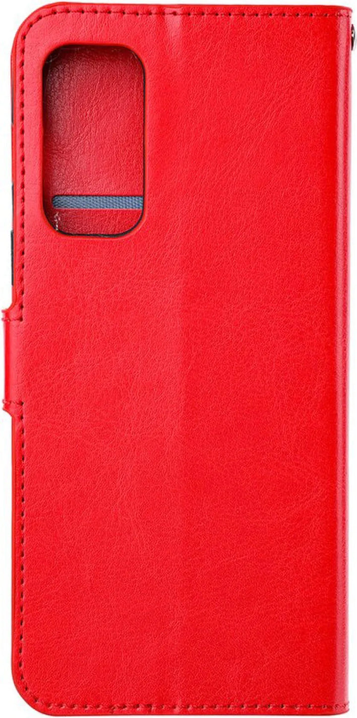 Xiaomi Redmi Note 10 Pro Hoesjes – Portemonnee Hoes – Pasjeshouder – 3x Screenprotector – Rood-Ilumina Benelux