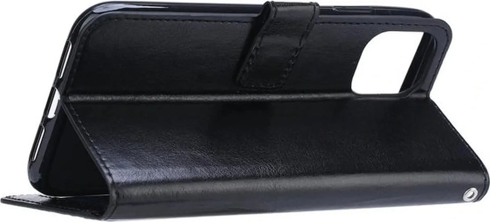Xiaomi Redmi Note 10 5G Hoesjes – Portemonnee Bookcase – Magneetsluiting – Pasjeshouder – Zwart-Ilumina Benelux