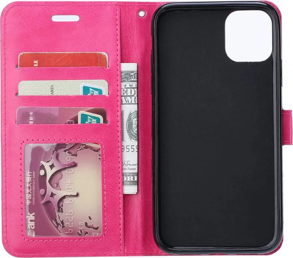 Xiaomi Redmi Note 10 5G/10T 5G Hoesjes – Bookcase Portemonnee Hoes – Pasjeshouder – Magneetsluiting – Roze-Ilumina Benelux