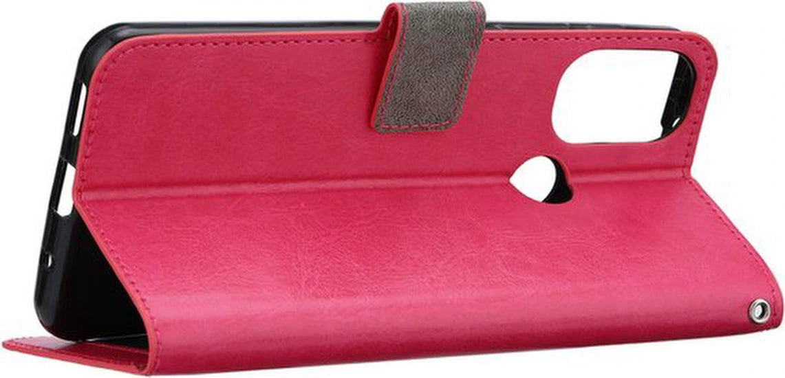 Motorola Moto G52/G82 Hoesjes – Bookcase Portemonnee Hoes – Magneetsluiting – Inclusief Screenprotector – Roze