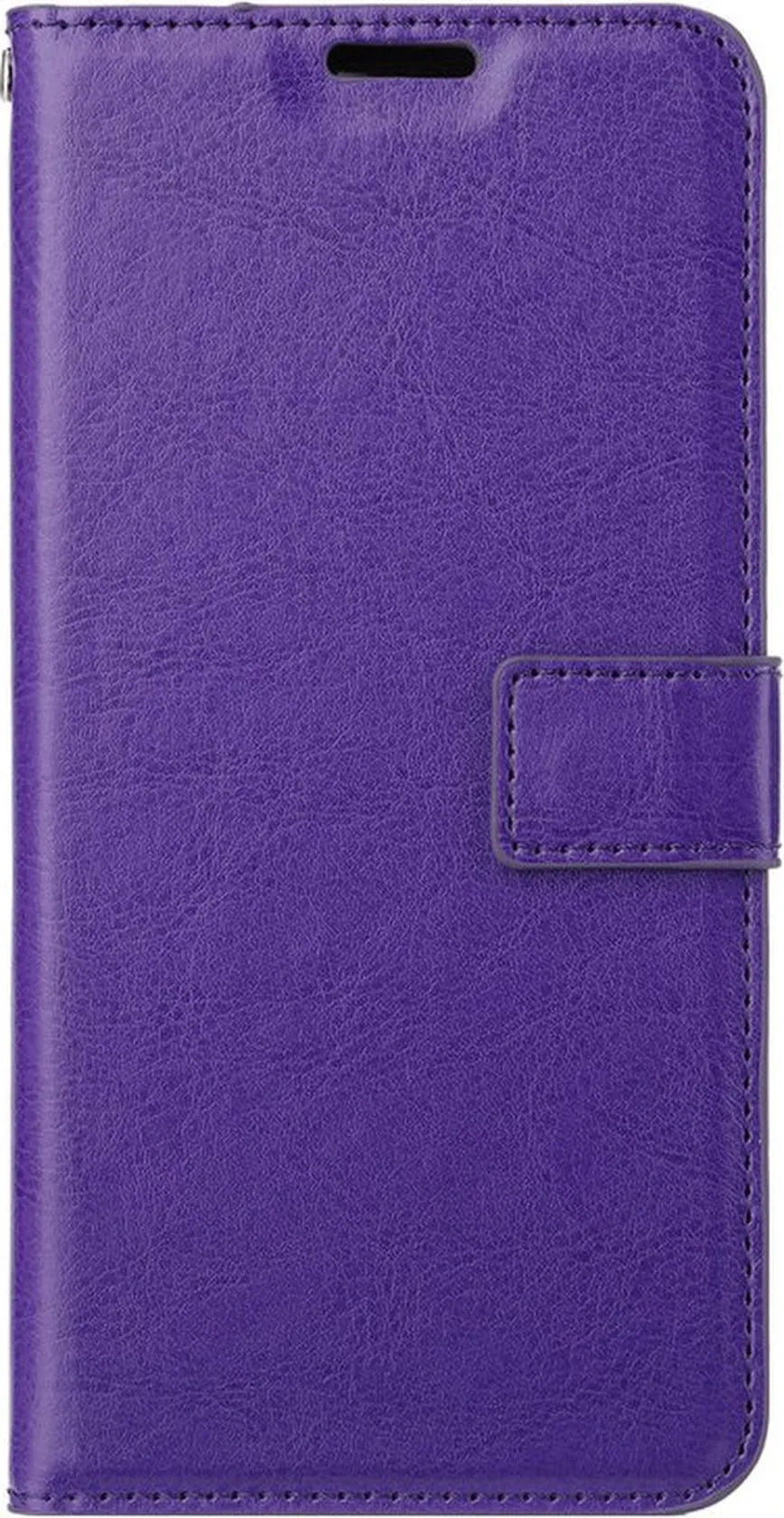 Motorola Moto G22 Hoesjes – Portemonnee Bookcase – Magneetsluiting – Pasjeshouder – Paars + 3x Screenprotector-Ilumina Benelux
