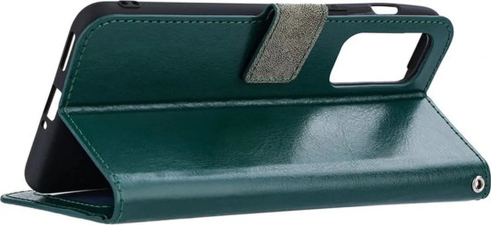 Oppo Find X5 Lite Hoesjes – Portemonnee Hoes – Pasjeshouder – Magneetsluiting – Groen-Ilumina Benelux
