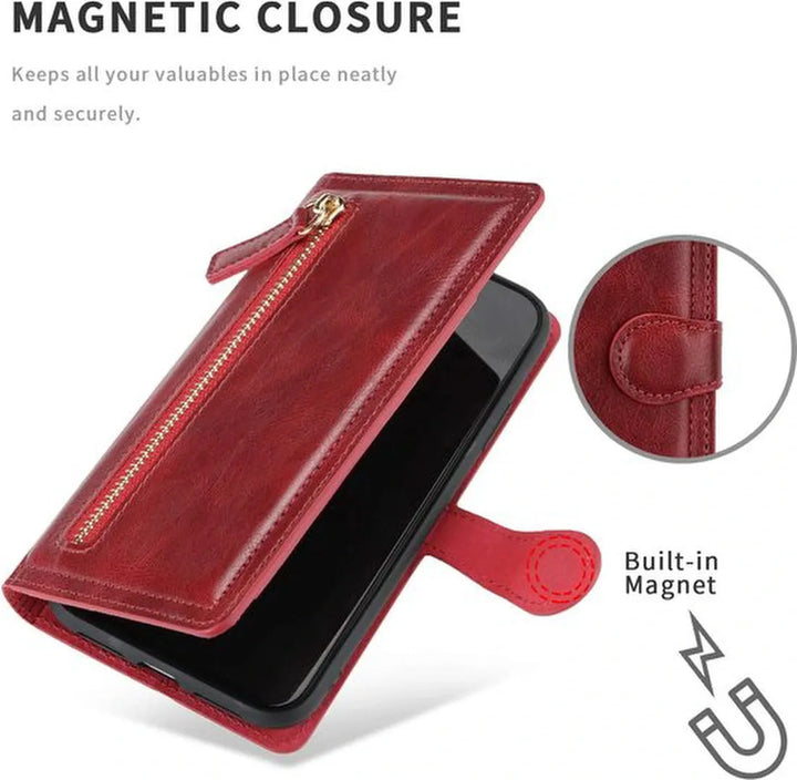 iPhone 13 Mini Hoesjes – Bookcase Portemonnee Flipcover – Magneetsluiting – 5 Pasjeshouder – Rood-Ilumina Benelux