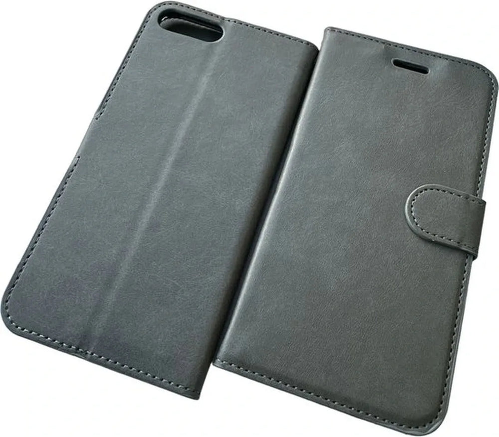 iPhone 6/6s Hoesjes – Portemonnee Bookcase – Magneetsluiting – Inclusief Screenprotector – Grijs-Ilumina Benelux
