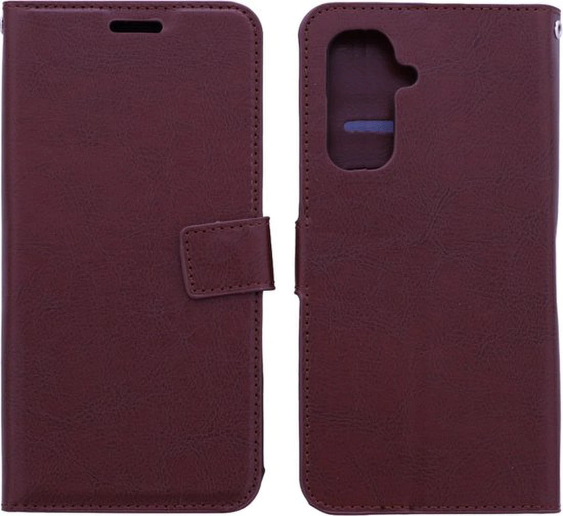 Samsung Galaxy S22 Hoesjes – Bookcase Portemonnee – Pasjeshouder – 3x Gehard Glas Screenprotector – Bruin