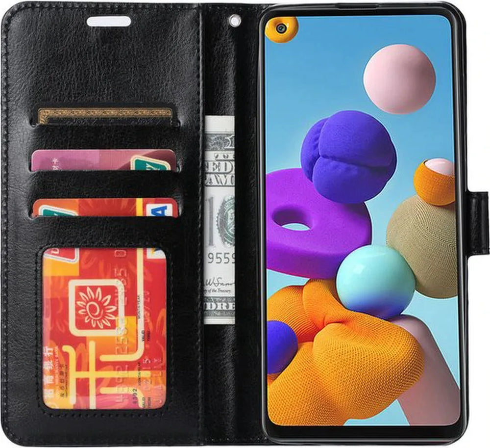 Samsung Galaxy S22 Plus Hoesjes – Portemonnee Hoes – Pasjeshouder – Magneetsluiting – Zwart-Ilumina Benelux
