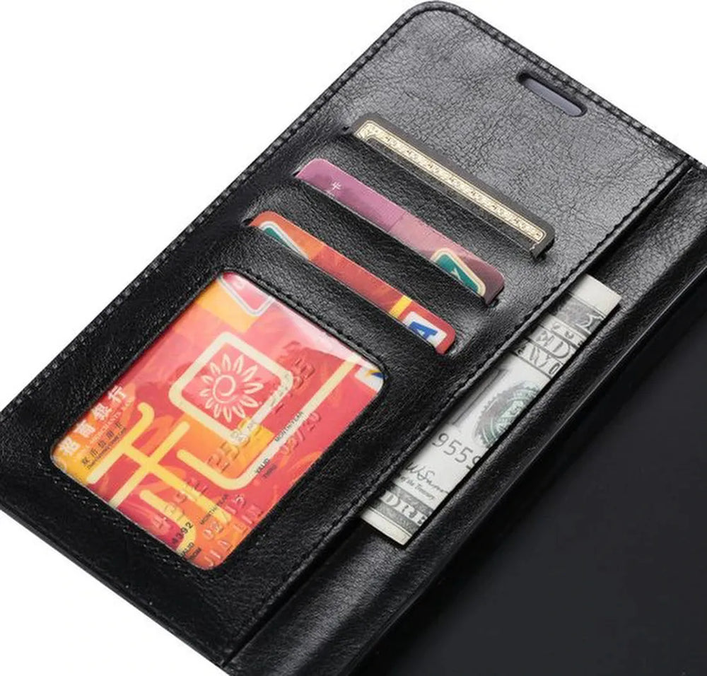 Samsung Galaxy S22 Plus Hoesjes – Portemonnee Hoes – Pasjeshouder – 2x Gehard Glas Screenprotector – Zwart-Ilumina Benelux