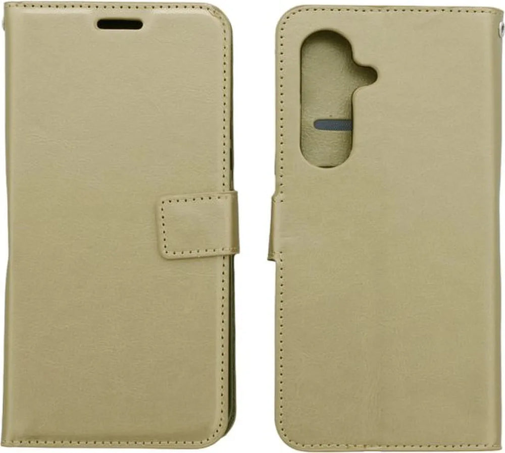 Samsung Galaxy S22 Plus Hoesjes – Portemonnee Hoes – Pasjeshouder – 2x Gehard Glas Screenprotector – Goud-Ilumina Benelux