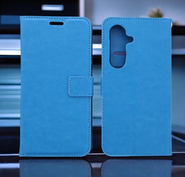 Samsung Galaxy S22 Plus Hoesjes – Portemonnee Hoes – Pasjeshouder – 3x Gehard Glas Screenprotector – Turquoise-Ilumina Benelux