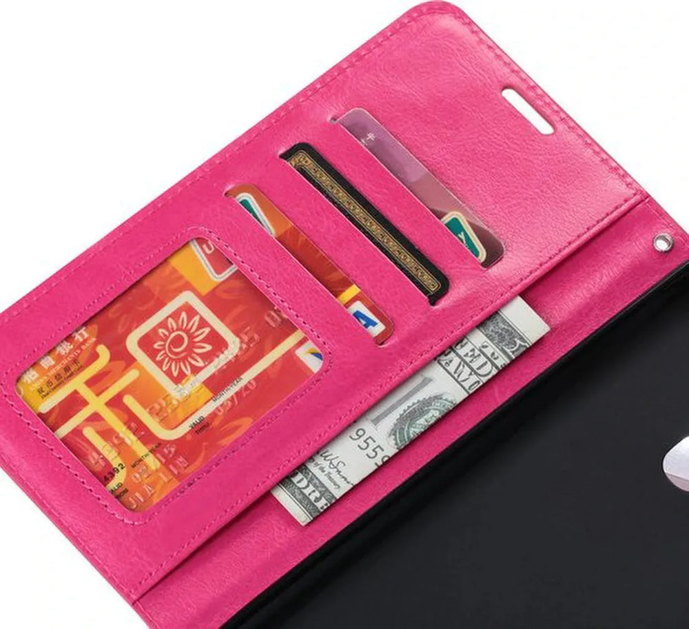 Samsung Galaxy S22 Plus Hoesjes – Portemonnee Hoes – Pasjeshouder – Magneetsluiting – Roze-Ilumina Benelux