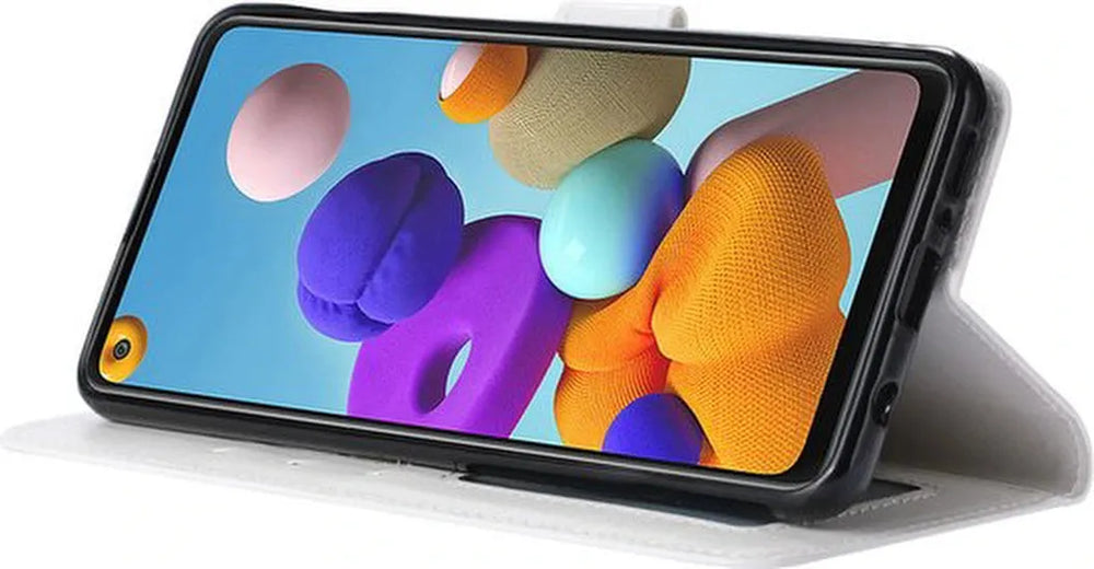 Samsung Galaxy S22 Ultra Hoesjes – Portemonnee Hoes – Pasjeshouder – 2x Gehard Glas Screenprotector – Wit-Ilumina Benelux