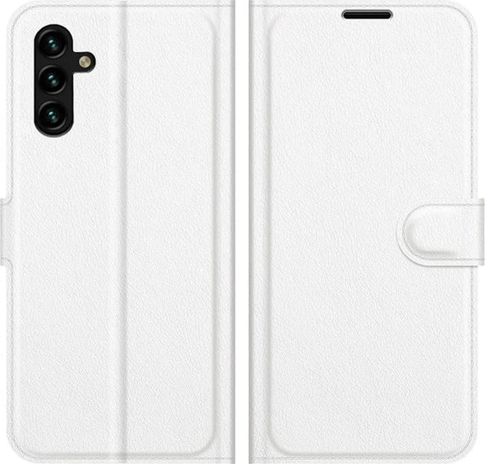 Samsung Galaxy A13 5G Hoesjes – Portemonnee Bookcase – Pasjeshouder – 3x Gehard Glas Screenprotector – Wit-Ilumina Benelux