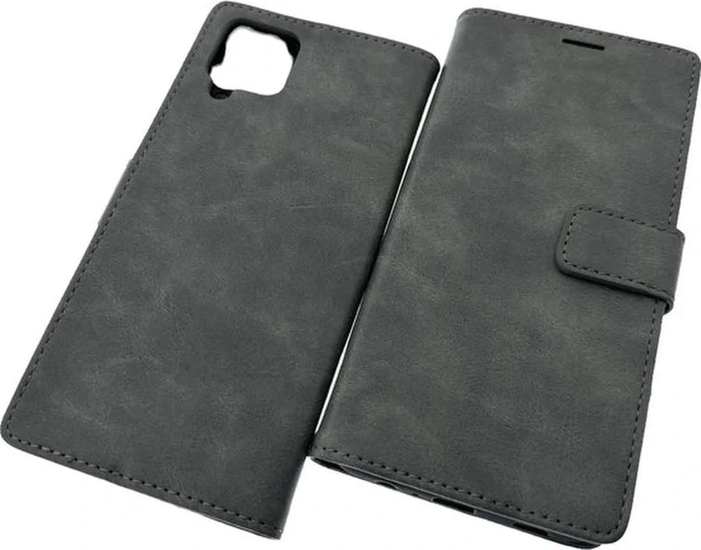 Samsung Galaxy A42 5G Hoesjes – Bookcase Portemonnee Hoes – Pasjeshouder – Magneetsluiting – Grijs-Ilumina Benelux
