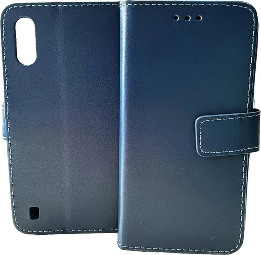 Samsung Galaxy A01 Hoesjes – Portemonnee Bookcase – Magneetsluiting – 2x Gehard Glas Screenprotector – Blauw-Ilumina Benelux