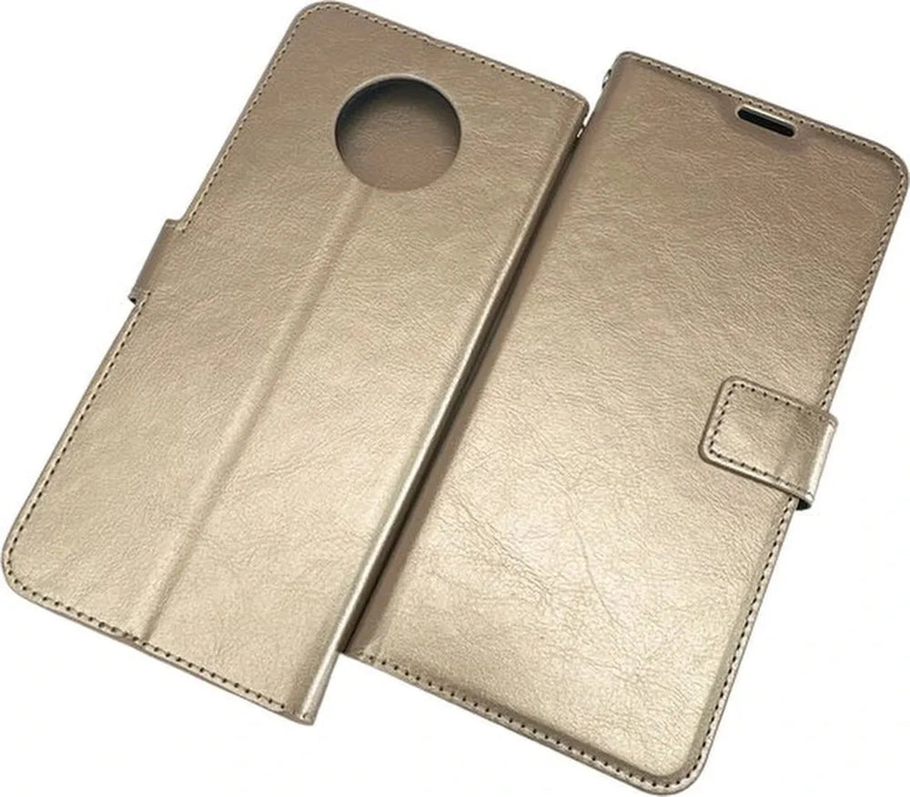 Nokia G50 Hoesjes – Portemonnee Hoes – Pasjeshouder – Inclusief Screenprotector – Goud-Ilumina Benelux