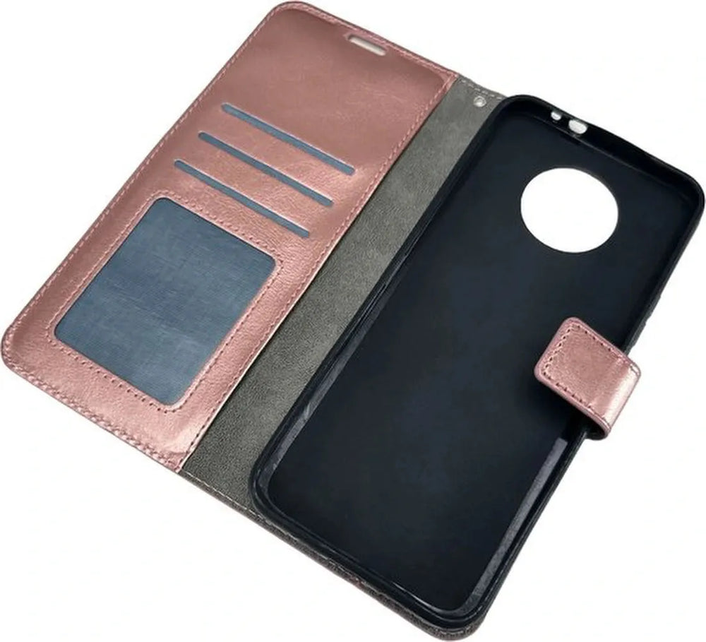 Nokia G50 Hoesjes – Portemonnee Hoes – Pasjeshouder – Inclusief Screenprotector – Roségoud-Ilumina Benelux