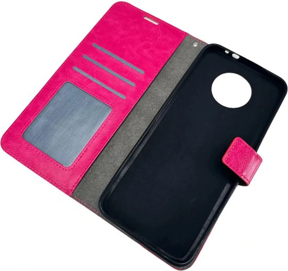 Nokia G50 Hoesjes – Portemonnee Hoes – Pasjeshouder – 2x Screenprotector – Roze-Ilumina Benelux